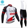 Tenue Cycliste Manches Longues et Collant à Bretelles 2018 Team UAE Hiver Thermal Fleece N001
